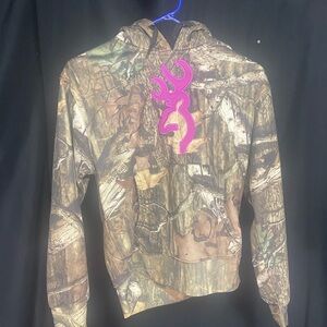 Pink on camo browning hoodie
